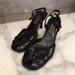 Steve Madden Vintage Black Heels with Floral Detail